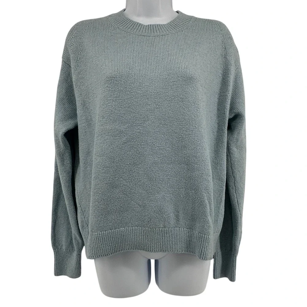 Banana Republic Crewneck Sweater Mens S Light Blue Coastal Preppy Cotton Blend